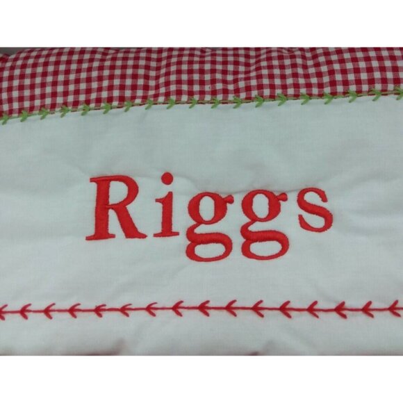 Pottery Barn Kids Riggs Jumbo Stocking Santa Gifts Holiday Quilted 31.5 Inches - Picture 2 of 9